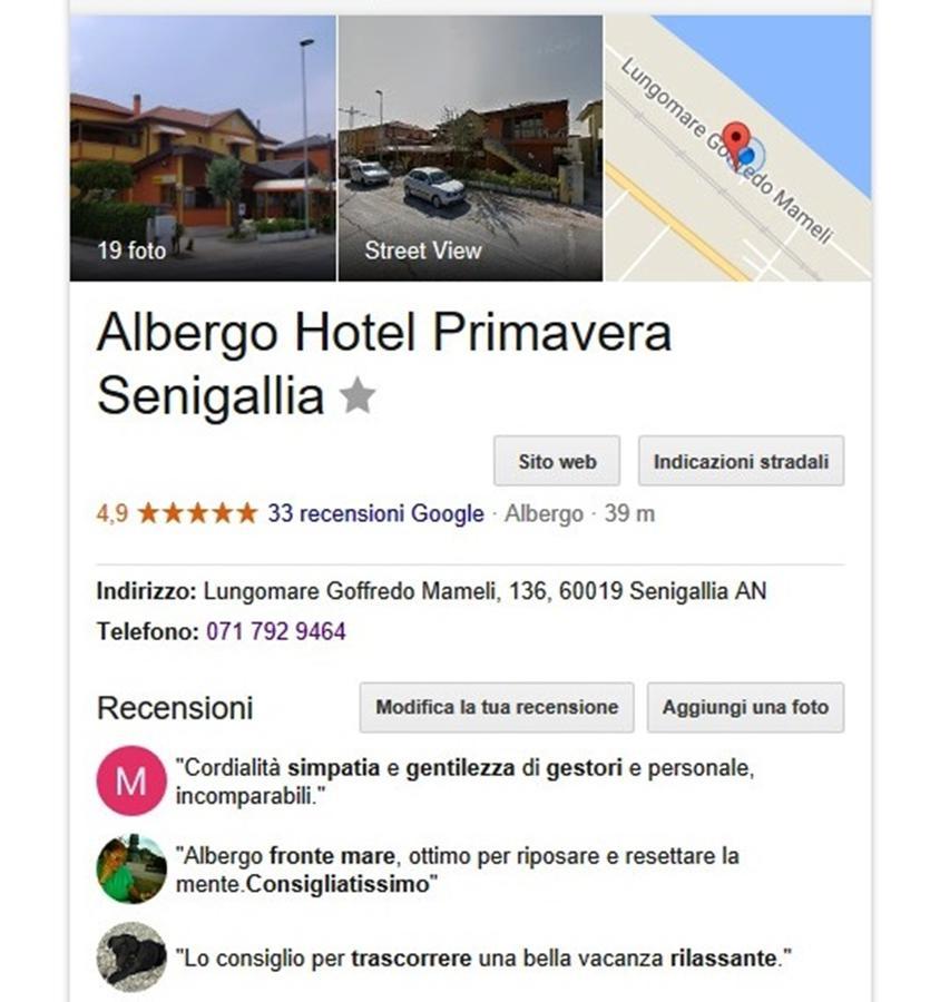 Albergo Primavera Σενιγκάλια Εξωτερικό φωτογραφία